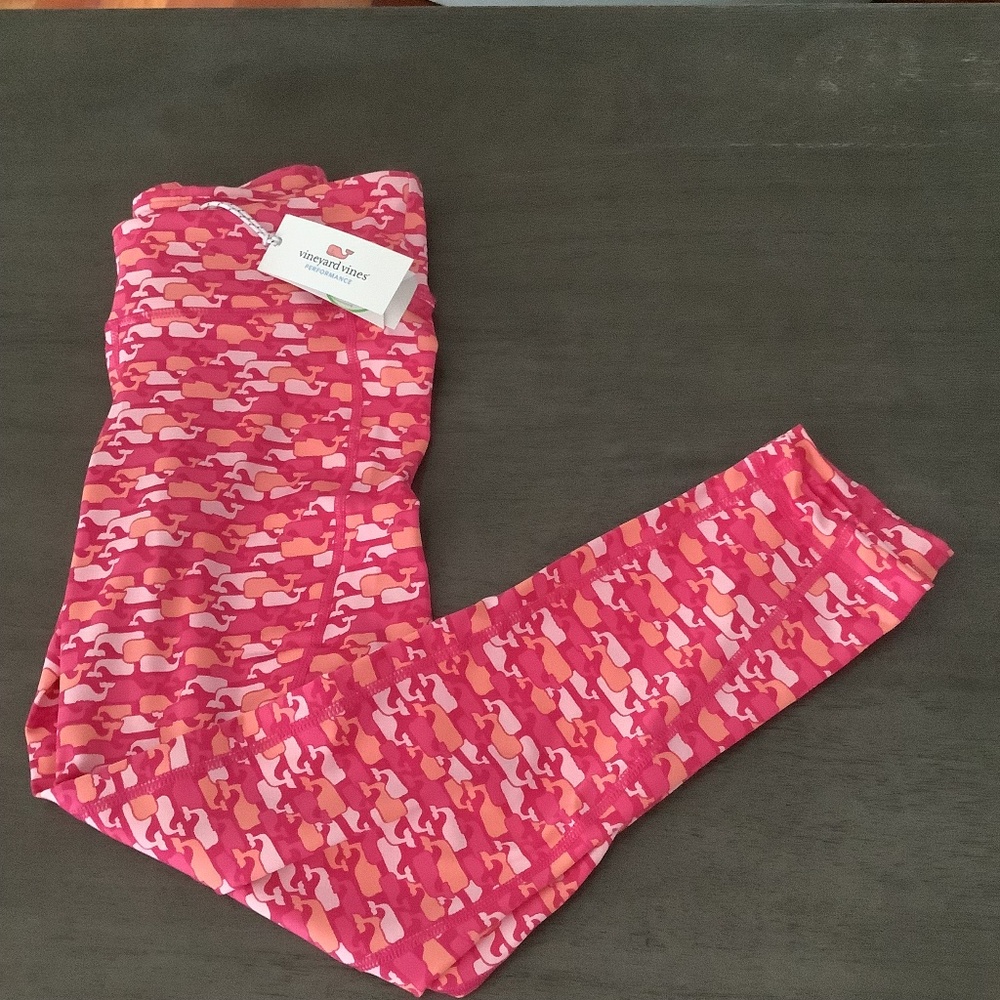 Vineyard Vines Performance Legging, Whale Outline Print  - Size S